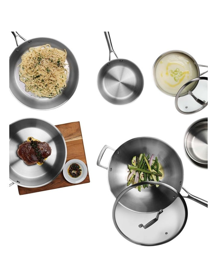 Tri-Ply Stainless Steel Saute Pan w/Lid 28cm