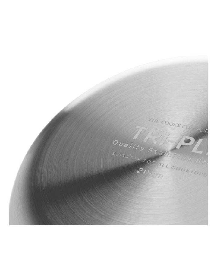 Tri-Ply Stainless Steel Wok with Glass Lid & Helper Handle 30cm