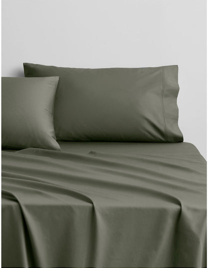 EGYPTIAN COTTON SATEEN QUEEN SHEET SET IN OLIVE GREY