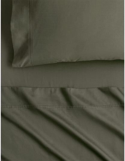 EGYPTIAN COTTON SATEEN QUEEN SHEET SET IN OLIVE GREY