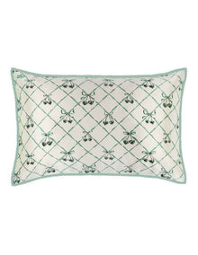 Pure Silk Queen Pillowcase with Lace Trim in Wintergreen