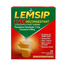 Max Decongestant Cold & Flu Hot Drink Honey & Ginger Sachets