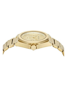 Gold-Tone Chronograph Watch with Matching Bracelet
