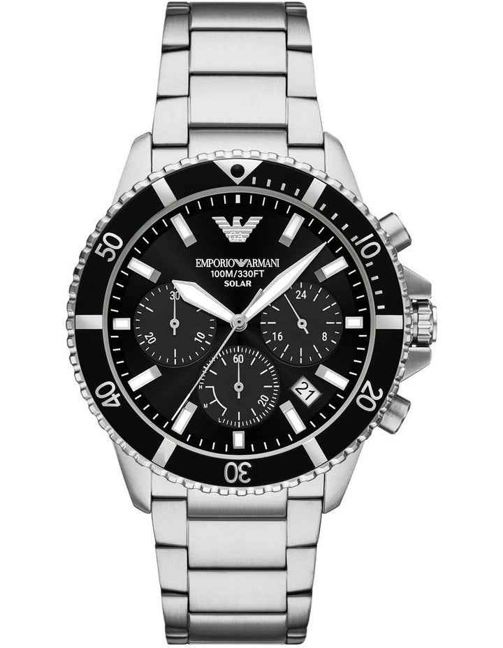 Men's Chronograph Watch - Silver Stainless Steel