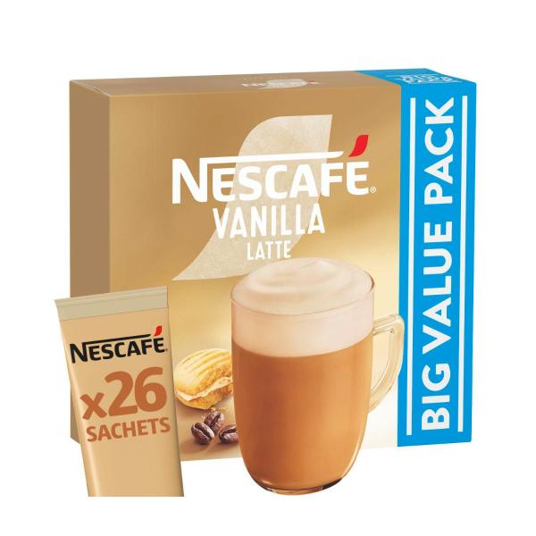 NESCAFE VANILLA LATTE COFFEE SACHETS BIG VALUE PACK 26PACK
