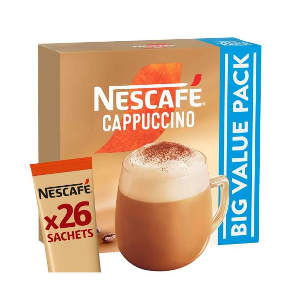 NESCAFE CAPPUCCINO COFFEE SACHETS 26 PACK