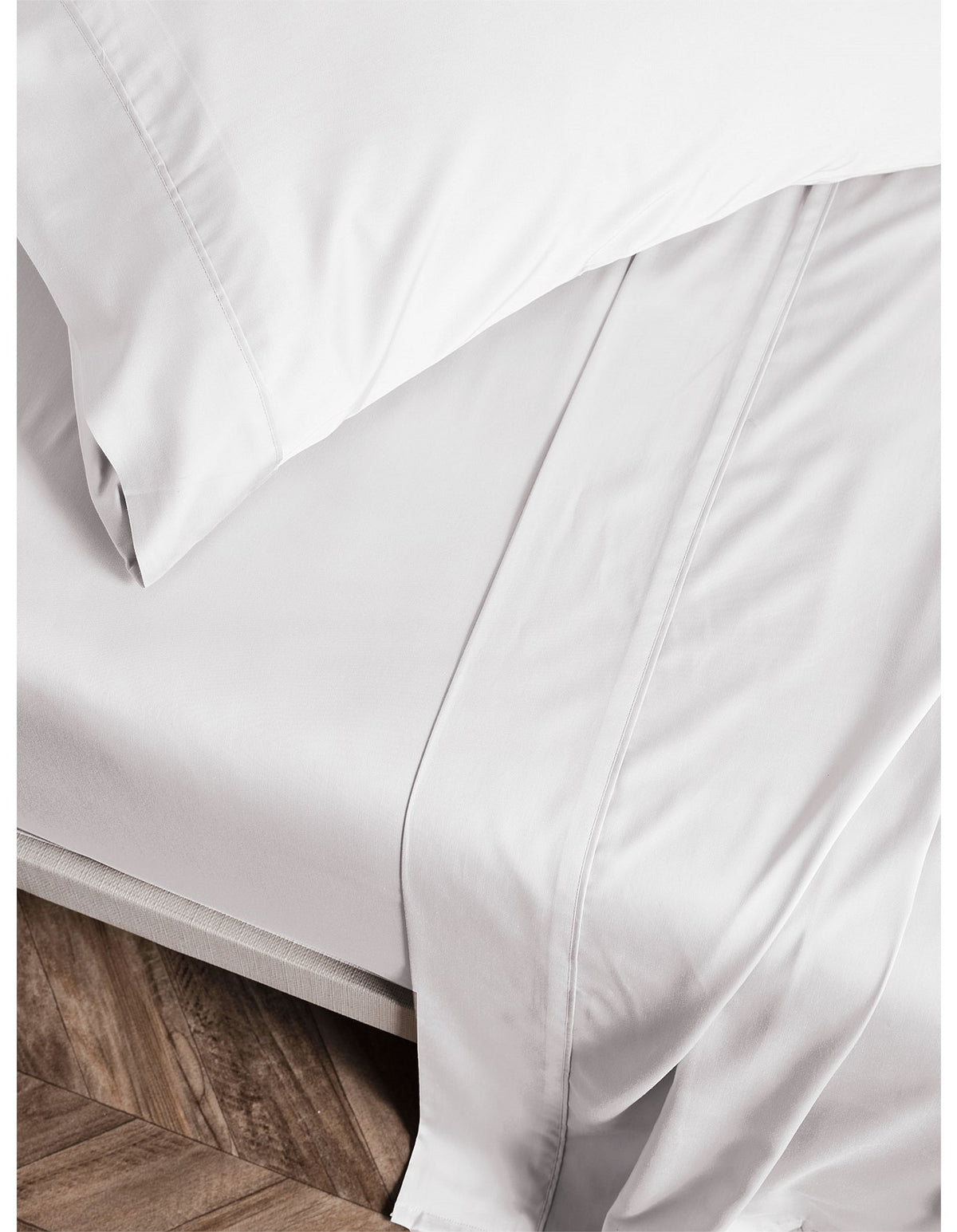 400TC Bamboo Cotton Sateen Queen Sheet Set White