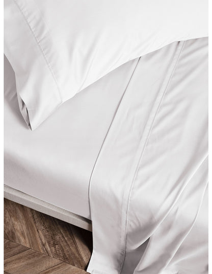 400TC Bamboo Cotton Sateen Queen Sheet Set White