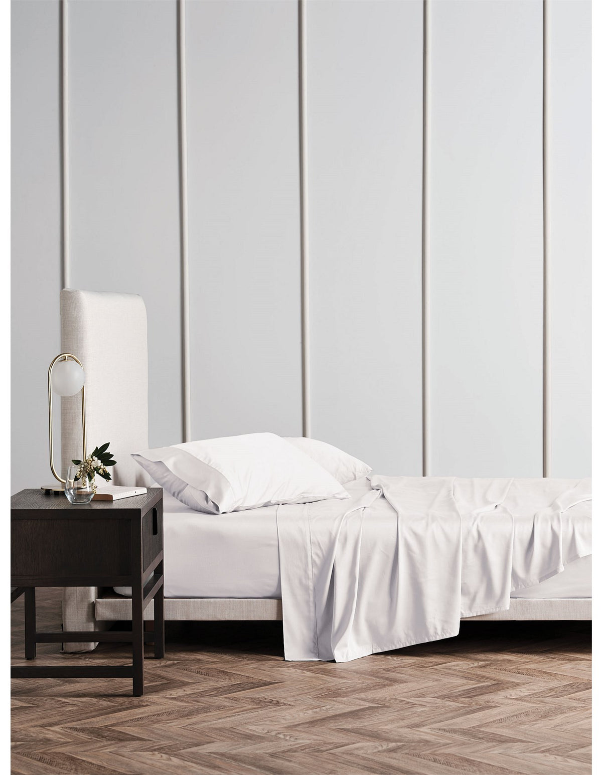 400TC Bamboo Cotton Sateen Double Sheet Set White