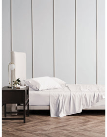400TC Bamboo Cotton Sateen Double Sheet Set White