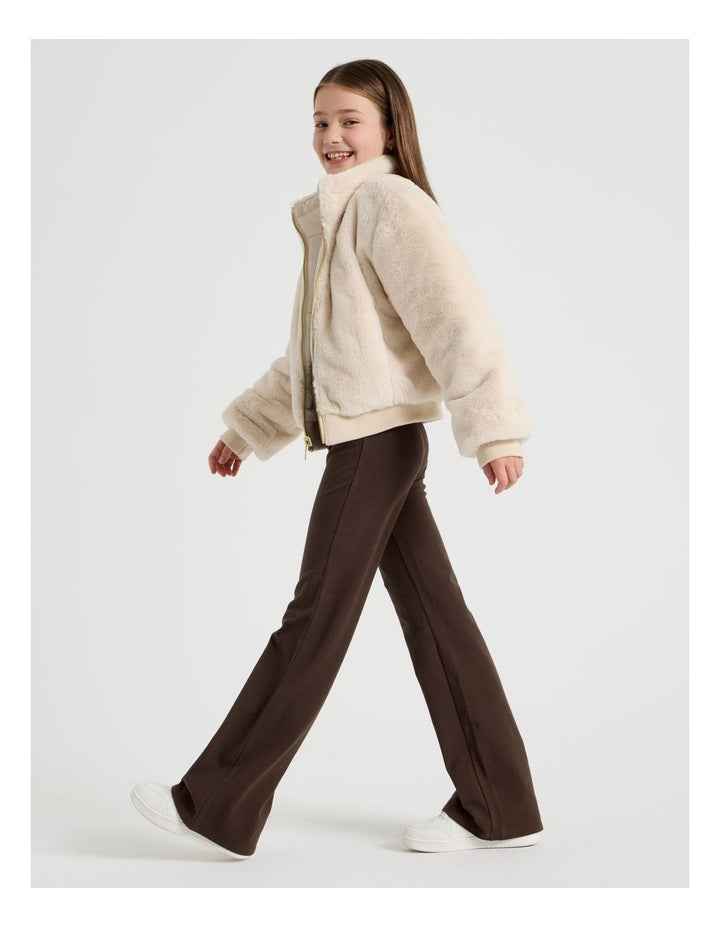 Jersey Flare Legging in Brown