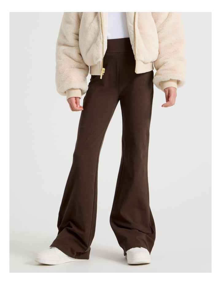 Jersey Flare Legging in Brown