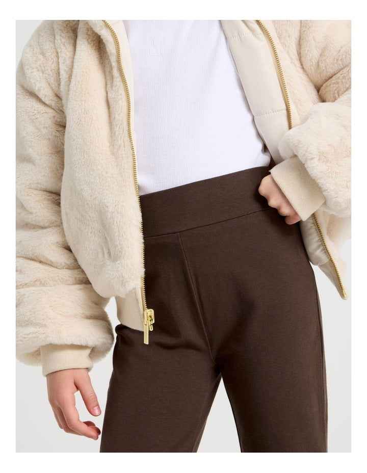 Jersey Flare Legging in Brown
