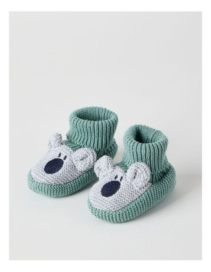 Koala Novelty Booties in Sage