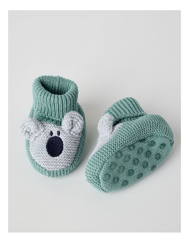 Koala Novelty Booties in Sage