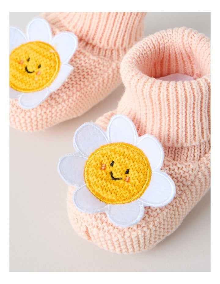 Daisy Novelty Booties in Pink
