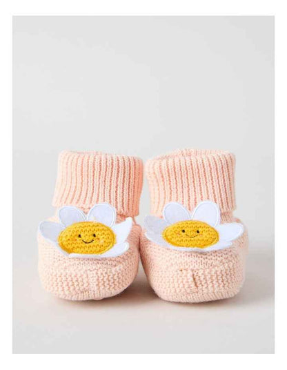 Daisy Novelty Booties in Pink