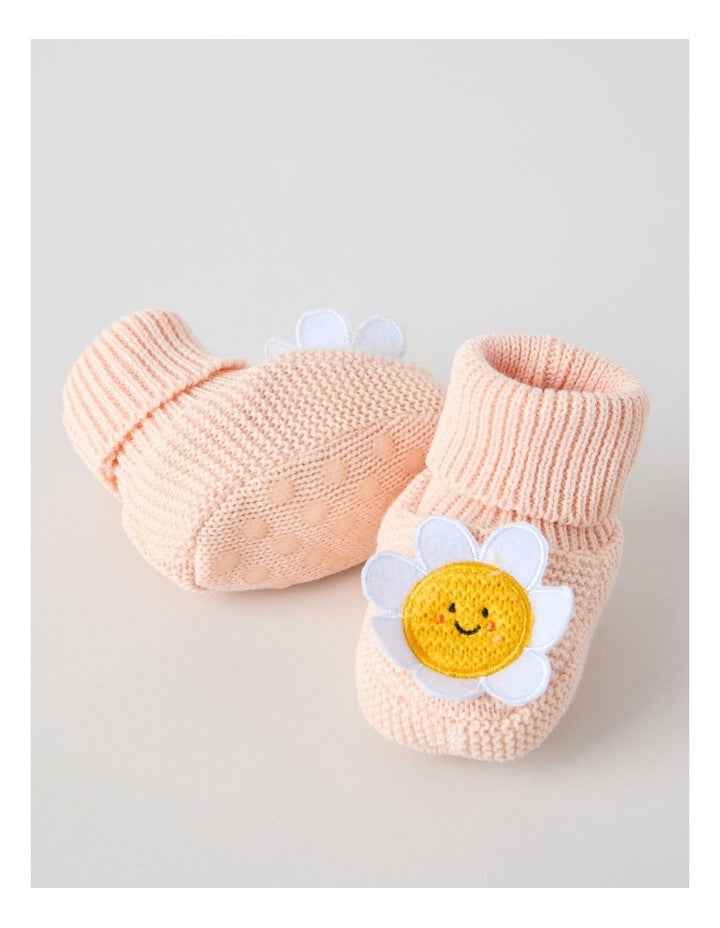 Daisy Novelty Booties in Pink