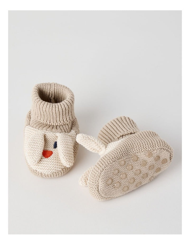 Bunny Novelty Booties in Light Brown