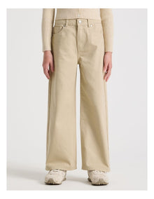 High Rise Wide Leg Jean in Tan