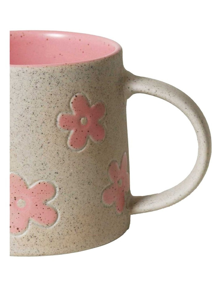 Molly Etched Mug 385ml in Pink