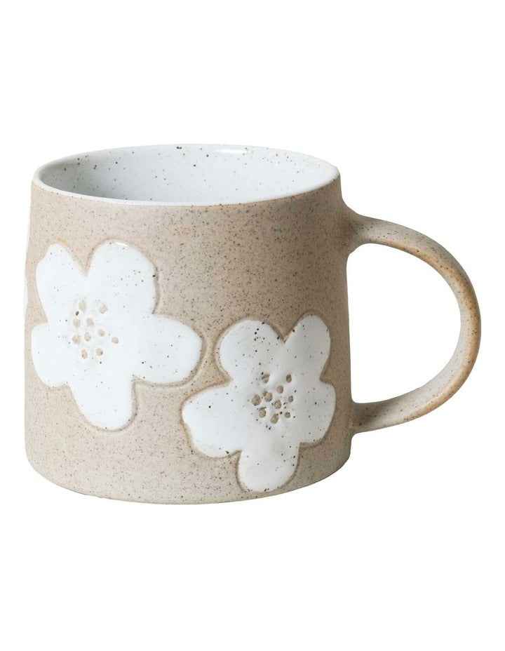 Big Flower Mug 385ml in Pastel White