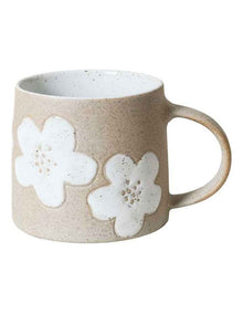 Big Flower Mug 385ml in Pastel White