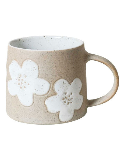 Big Flower Mug 385ml in Pastel White