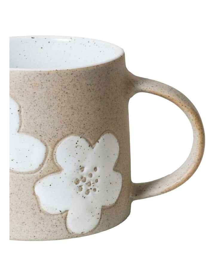 Big Flower Mug 385ml in Pastel White