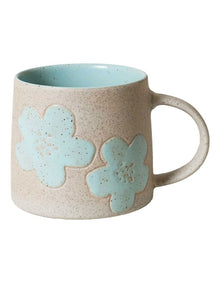 Big Flower Mug 385ml in Pastel Blue