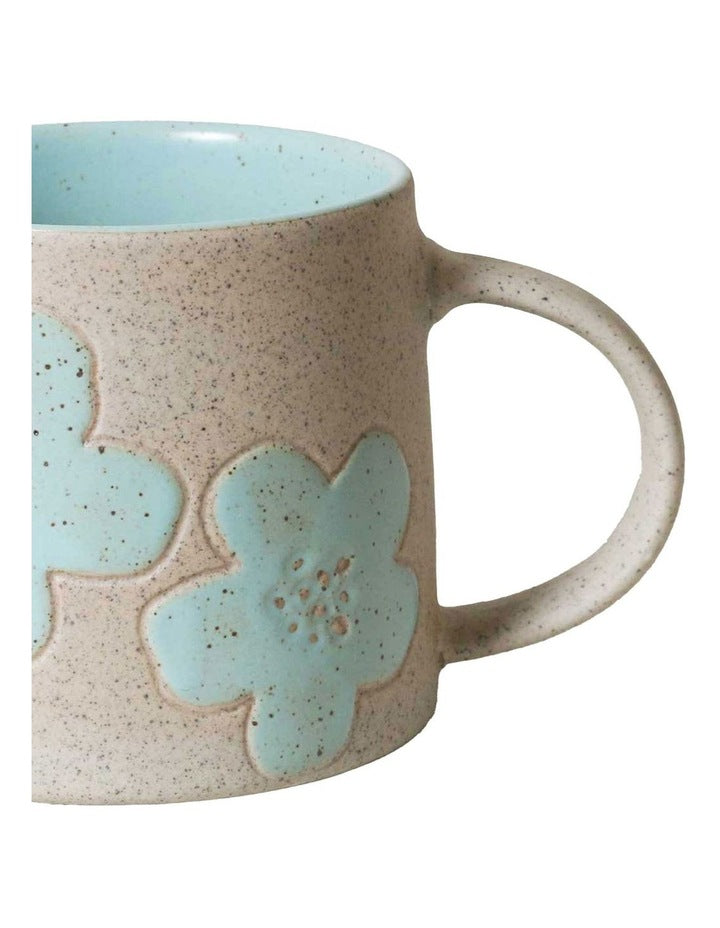 Big Flower Mug 385ml in Pastel Blue