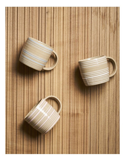 Line Vibes Handbrushed Mug 425ml in Blue Trail