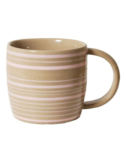 Line Vibes Handbrushed Mug 425ml in Pink Posy