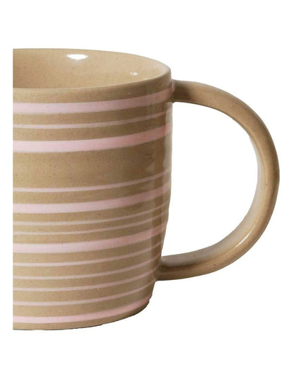 Line Vibes Handbrushed Mug 425ml in Pink Posy