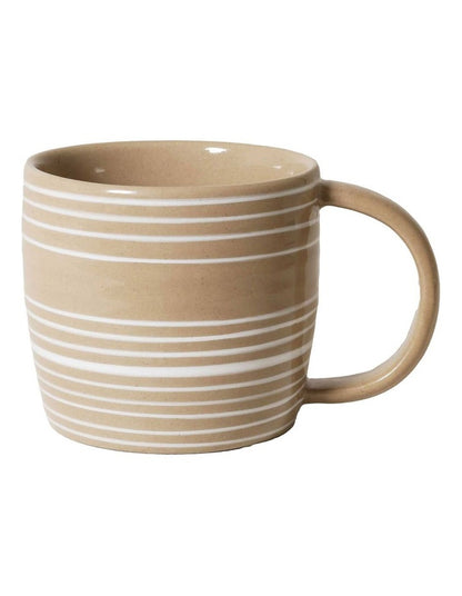 Line Vibes Handbrushed Mug 425ml in White