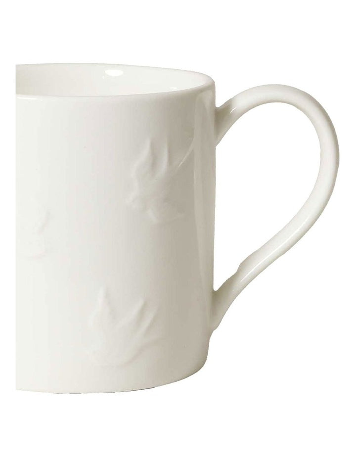 Motif Embossed Mug 350ml Set of 4 in White