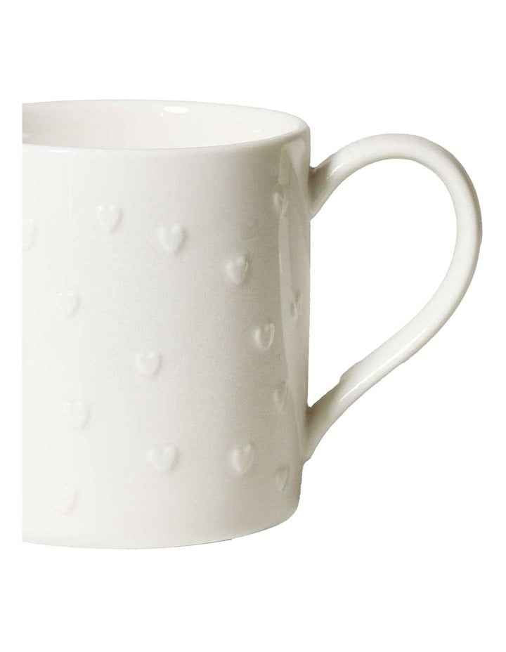 Motif Embossed Mug 350ml Set of 4 in White