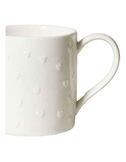 Motif Embossed Mug 350ml Set of 4 in White