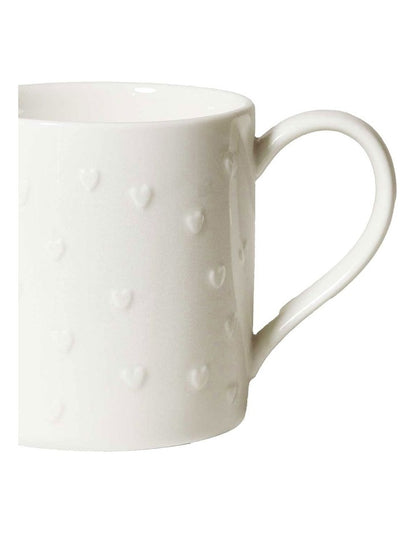 Motif Embossed Mug 350ml Set of 4 in White