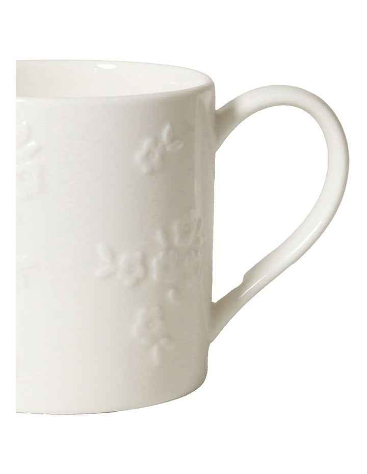 Motif Embossed Mug 350ml Set of 4 in White