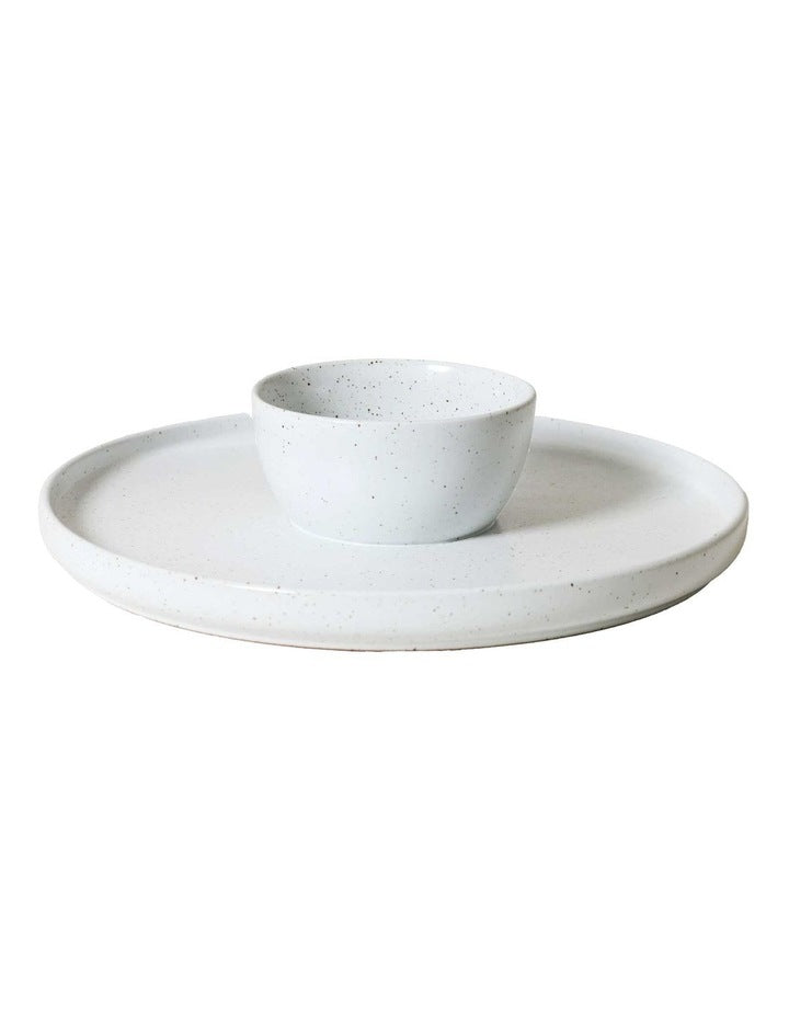 Natural Home Chip and Dip Platter 25x6cm in White