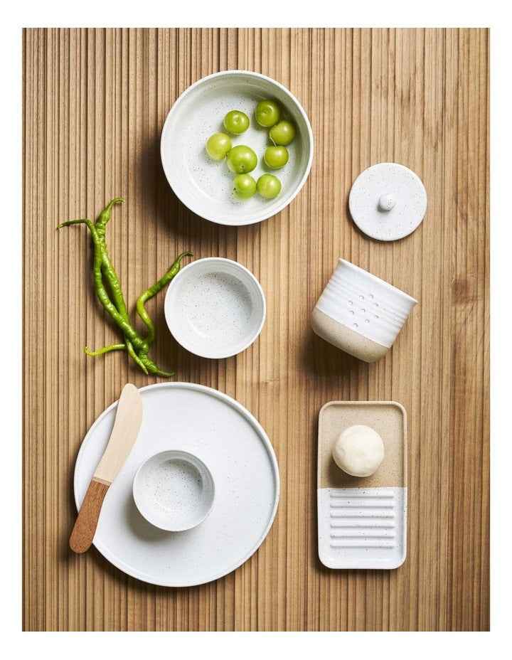 Natural Home Condiment Bowls with Lid Set of 2 -360ml in White