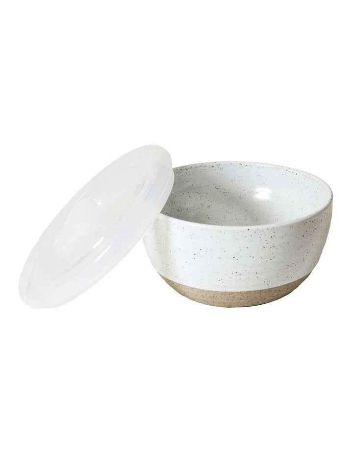 Natural Home Condiment Bowls with Lid Set of 2 -360ml in White