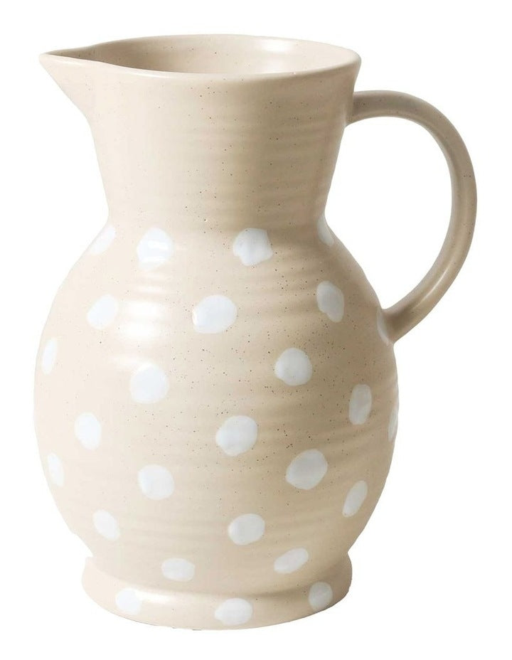 Creative Kitchen Pitcher Handbrushed Polka Dots 1.5L in Cream