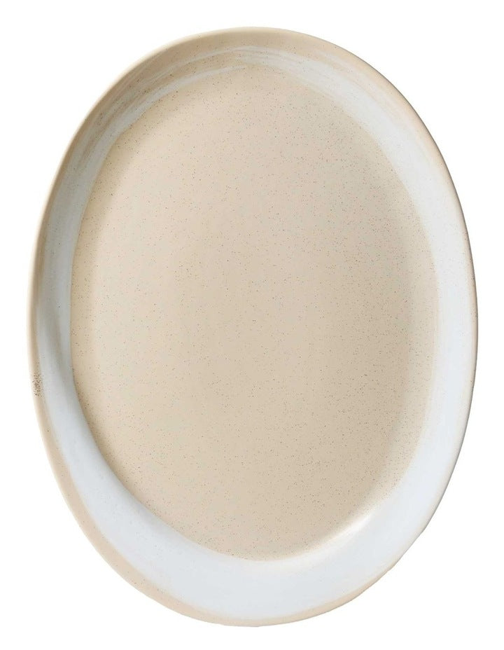 Creative Kitchen Curved Oval Tray 40x30cm in Cream