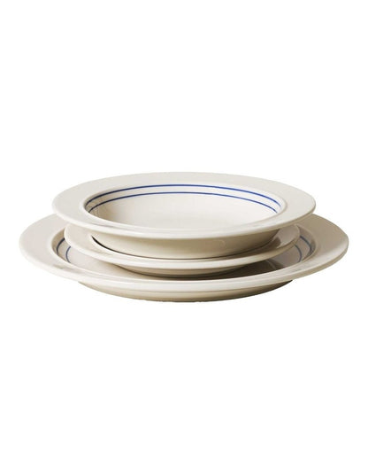 Blue Horizon Dinner Set 12 Piece in Ivory White/Navy
