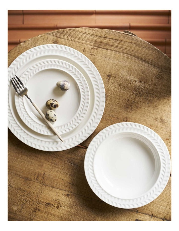 Wreath Dinner Set 12pc in White