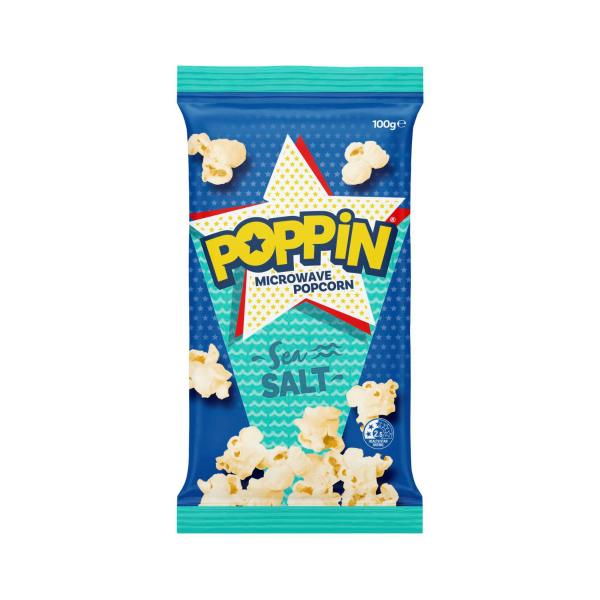 POPPIN POPCORN MICROWAVE: SEA SALT 100GRAM