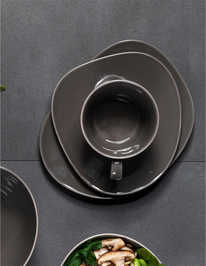 Organic Taupe Saucer Coffee Cup 17.5cm