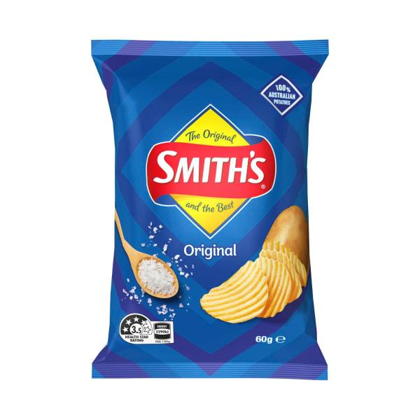 SMITHS CRINKLE POTATO CHIPS ORIGINAL 60G